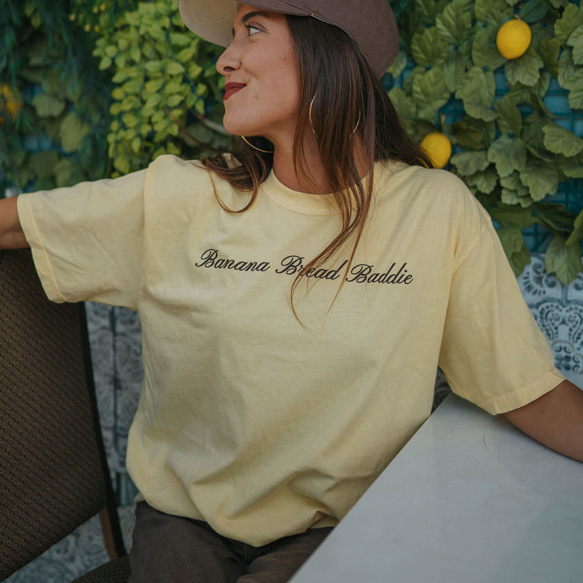 Banana Bread Baddie Tee | 100% Cotton | Script