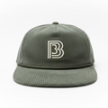 Simple Green corduroy cap with Banana Bread Baddie vintage Logo on front panel