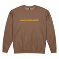 Espresso sweatshirt with 'Banana Bread Baddie' text on a white background