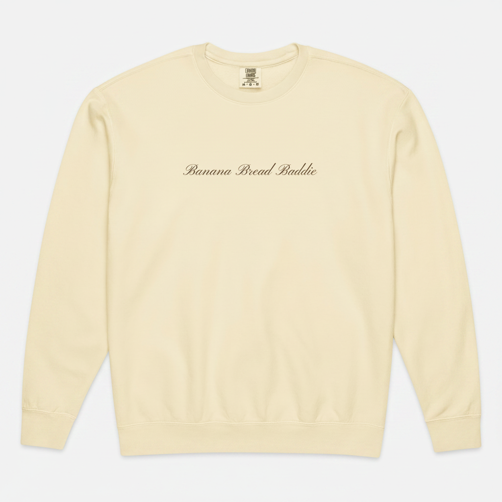 Lightweight Fleece Crewneck | 100% Cotton | Script
