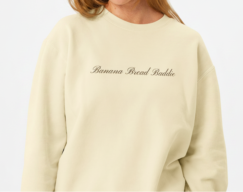 Lightweight Fleece Crewneck | 100% Cotton | Script